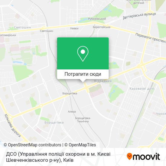 Карта ДСО (Управління поліції охорони в м. Києві Шевченківського р-ну)