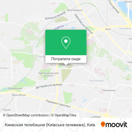 Карта Киевская телебашня (Київська телевежа)