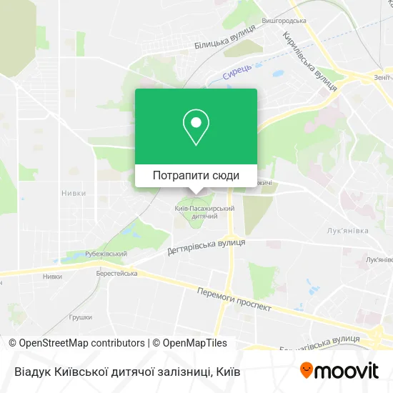 Карта Віадук Київської дитячої залізниці