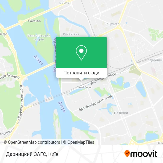 Карта Дарницкий ЗАГС