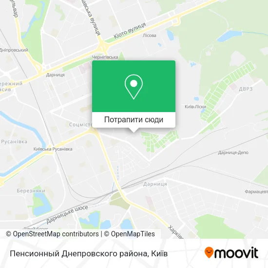 Карта Пенсионный Днепровского района