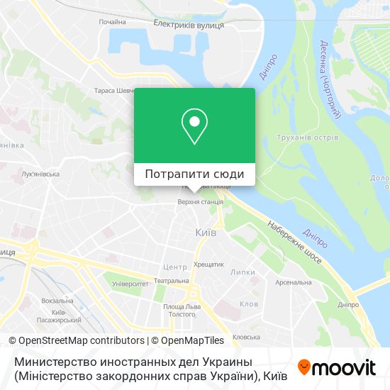 Карта Министерство иностранных дел Украины (Міністерство закордонних справ України)