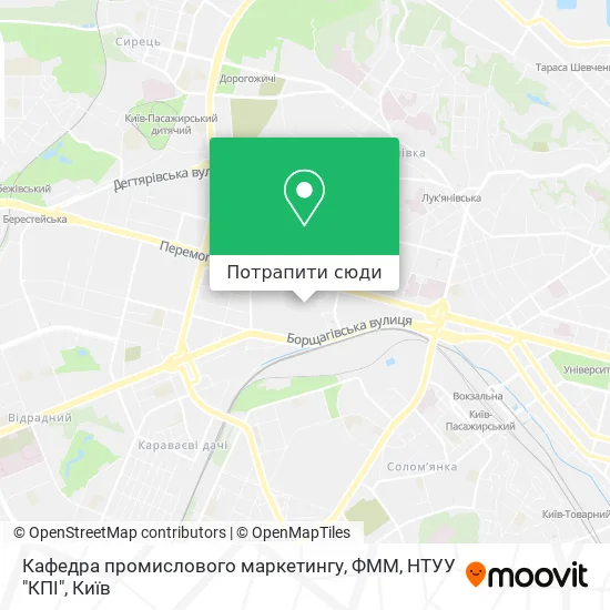 Карта Кафедра промислового маркетингу, ФММ, НТУУ "КПІ"