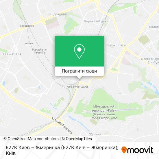 Карта 827К Киев – Жмеринка (827К Київ – Жмеринка)
