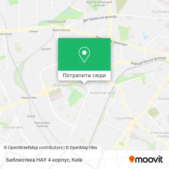 Карта Библиотека НАУ 4 корпус