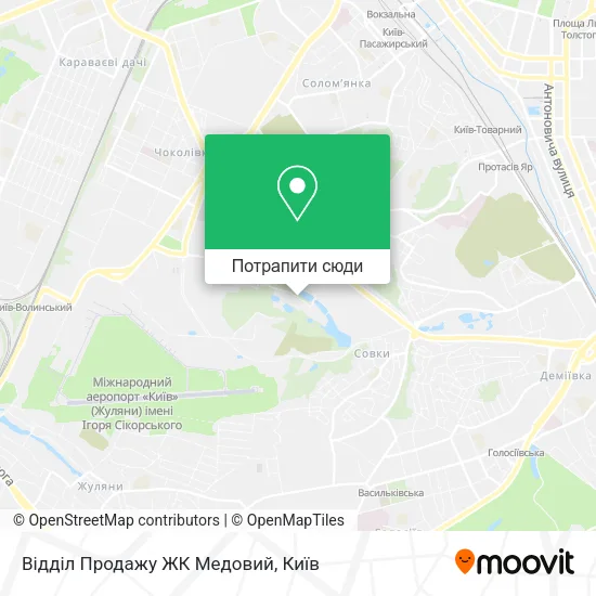 Карта Відділ Продажу ЖК Медовий