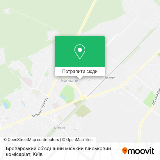 Карта Броварський об'єднаний міський військовий комісаріат