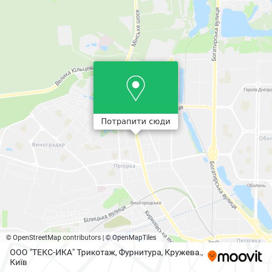 Карта ООО "ТЕКС-ИКА" Трикотаж, Фурнитура, Кружева.