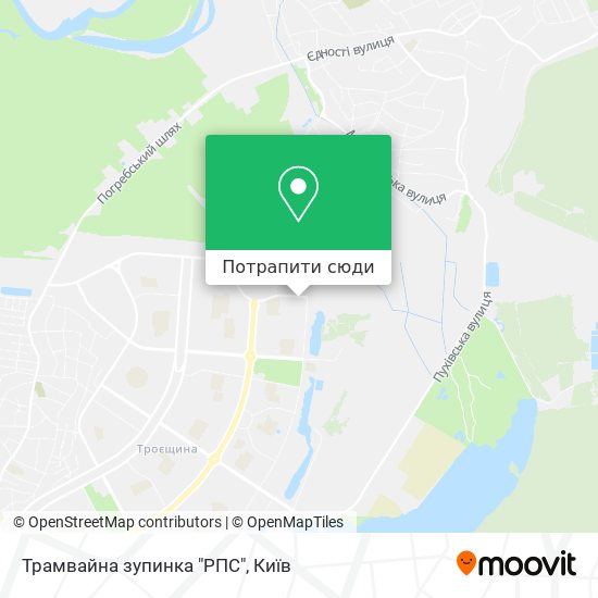 Карта Трамвайна зупинка "РПС"