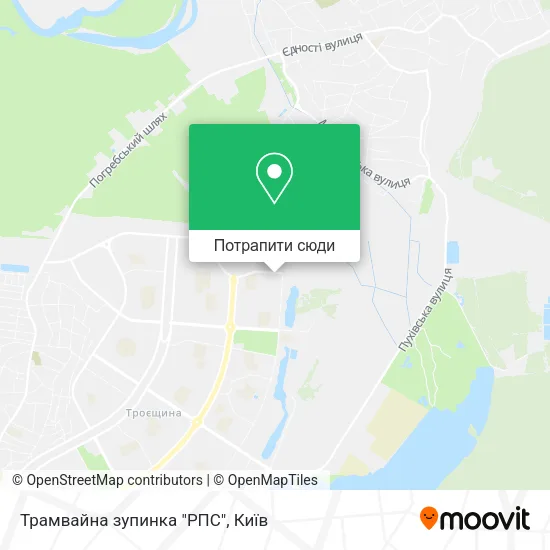 Карта Трамвайна зупинка "РПС"
