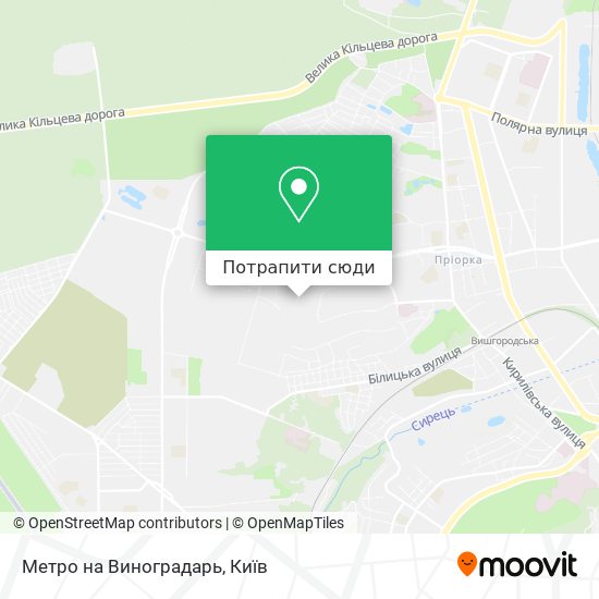 Карта Метро на Виноградарь