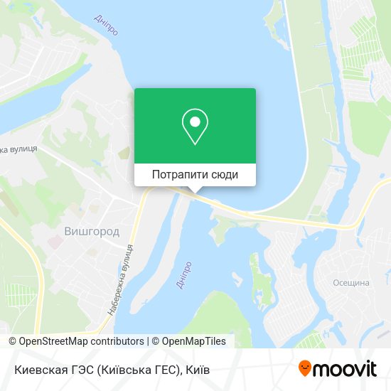 Карта Киевская ГЭС (Київська ГЕС)