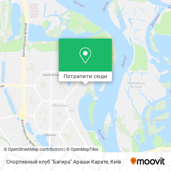 Карта Спортивный клуб "Багира" Араши Карате