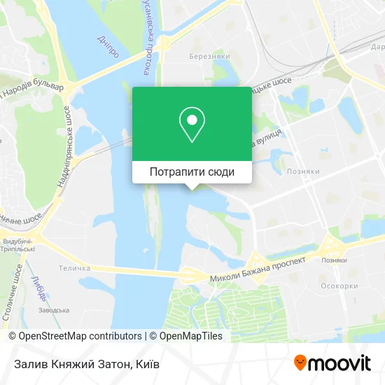 Карта Залив Княжий Затон