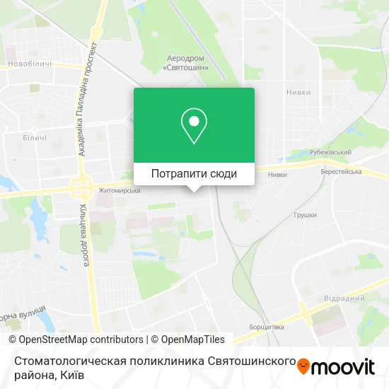 Карта Стоматологическая поликлиника Святошинского района