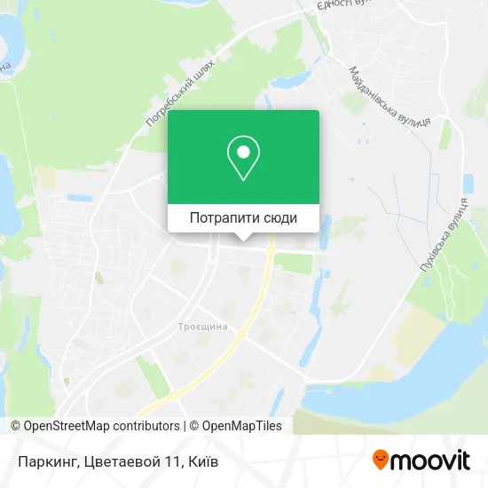 Карта Паркинг, Цветаевой 11
