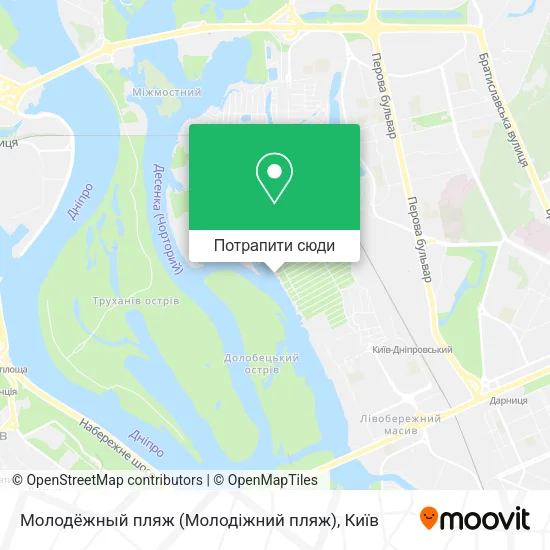 Карта Молодёжный пляж (Молодіжний пляж)