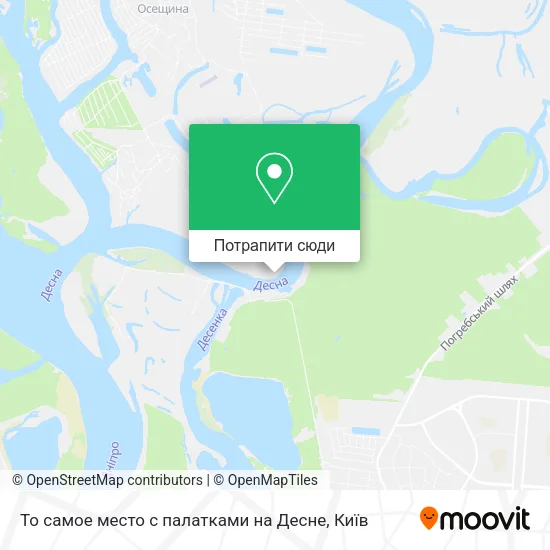 Карта То самое место с палатками на Десне