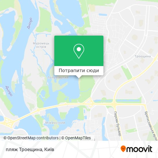 Карта пляж Троещина