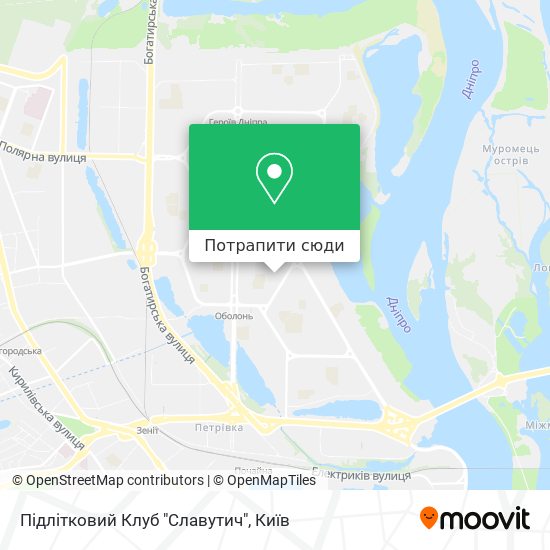 Карта Підлітковий Клуб "Славутич"