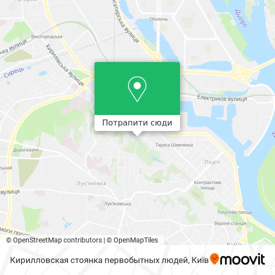 Карта Кирилловская стоянка первобытных людей