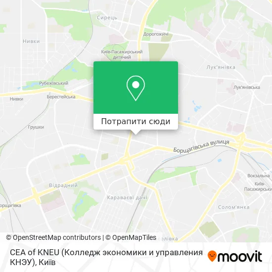 Карта CEA of KNEU (Колледж экономики и управления КНЭУ)