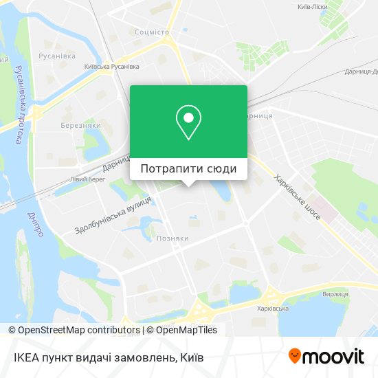 Карта IKEA пункт видачі замовлень