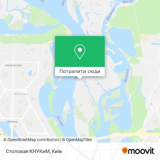Карта Столовая КНУКиМ