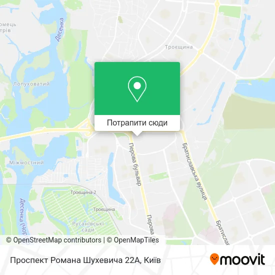 Карта Проспект Романа Шухевича 22А