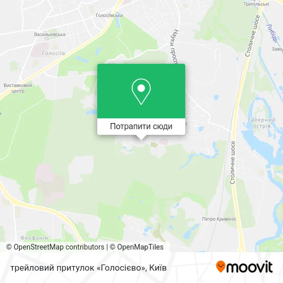 Карта трейловий притулок «Голосієво»
