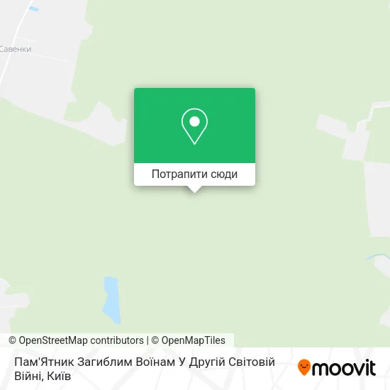 Карта Пам'Ятник Загиблим Воїнам У Другій Світовій Війні