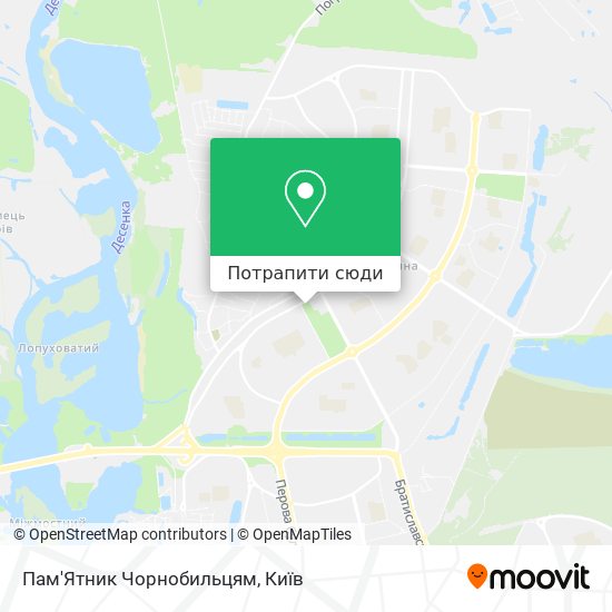 Карта Пам'Ятник Чорнобильцям