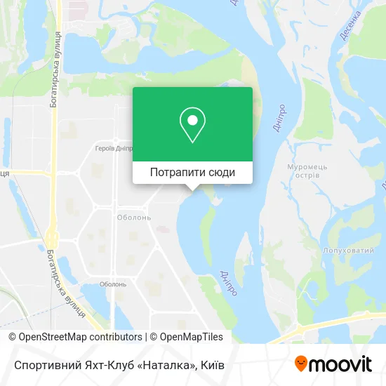 Карта Спортивний Яхт-Клуб «Наталка»