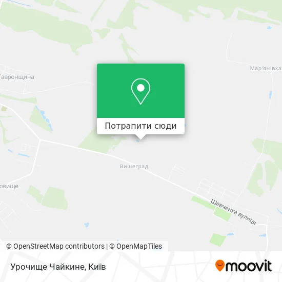 Карта Урочище Чайкине