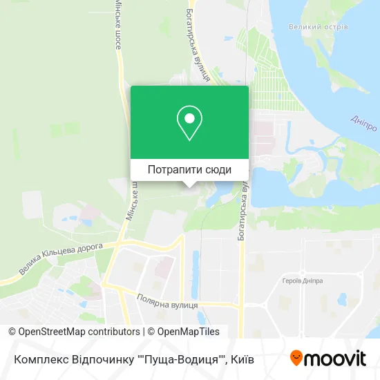 Карта Комплекс Відпочинку ""Пуща-Водиця""