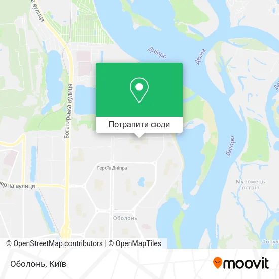 Карта Оболонь