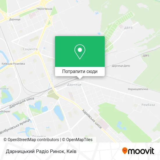 Карта Дарницький Радіо Ринок