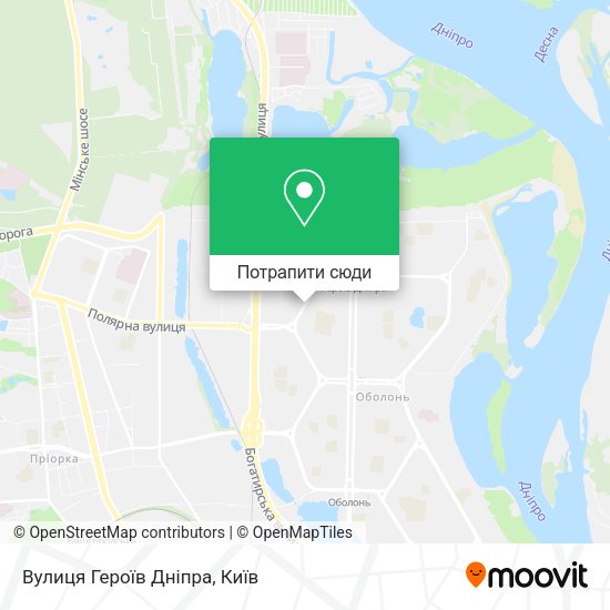 Карта Вулиця Героїв Дніпра
