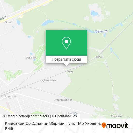 Карта Київський Об'Єднаний Збірний Пункт Мо України