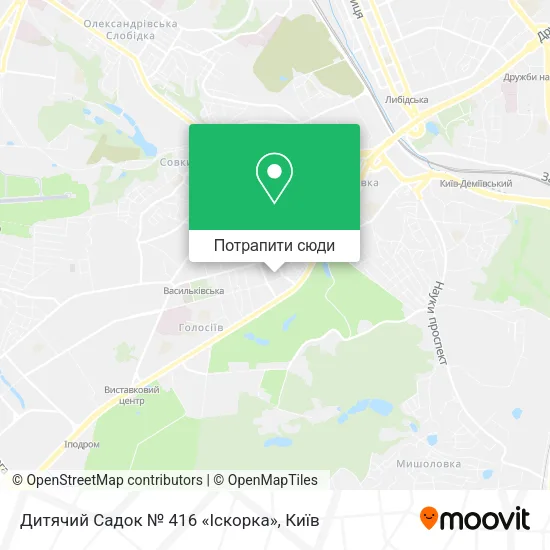 Карта Дитячий Садок № 416 «Іскорка»