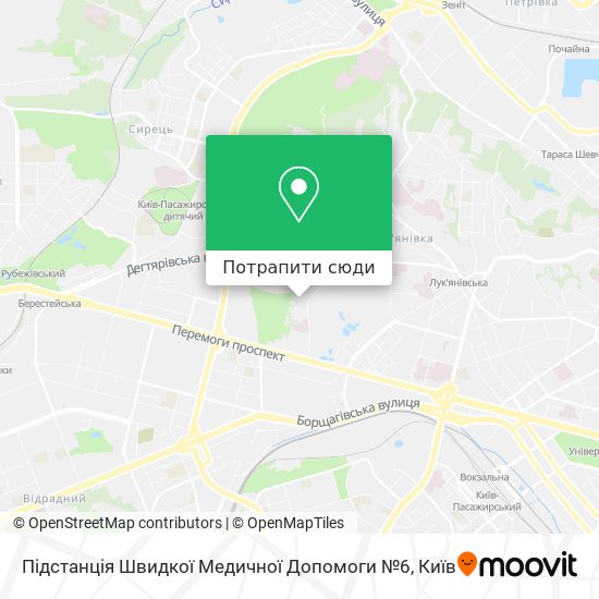 Карта Підстанція Швидкої Медичної Допомоги №6