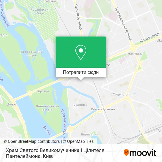 Карта Храм Святого Великомученика І Цілителя Пантелеймона