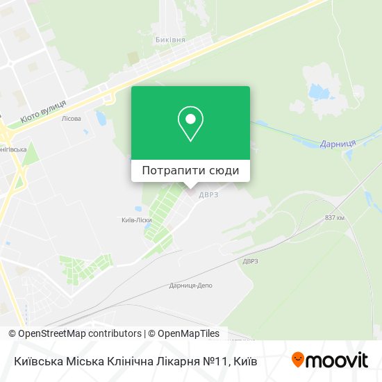 Карта Київська Міська Клінічна Лікарня №11
