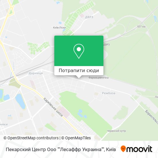 Карта Пекарский Центр Ооо ""Лесаффр Украина""
