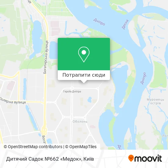 Карта Дитячий Садок №662 «Медок»