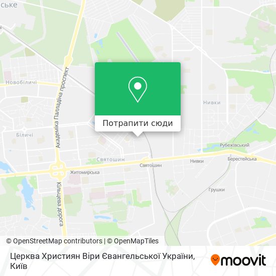 Карта Церква Християн Віри Євангельської України