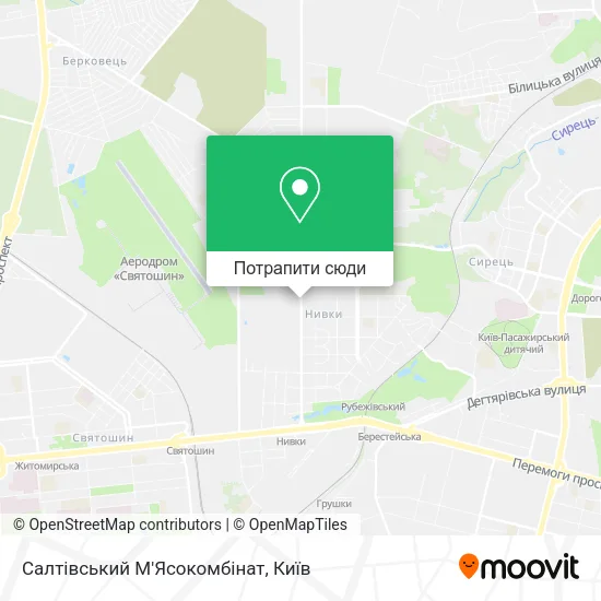 Карта Салтівський М'Ясокомбінат
