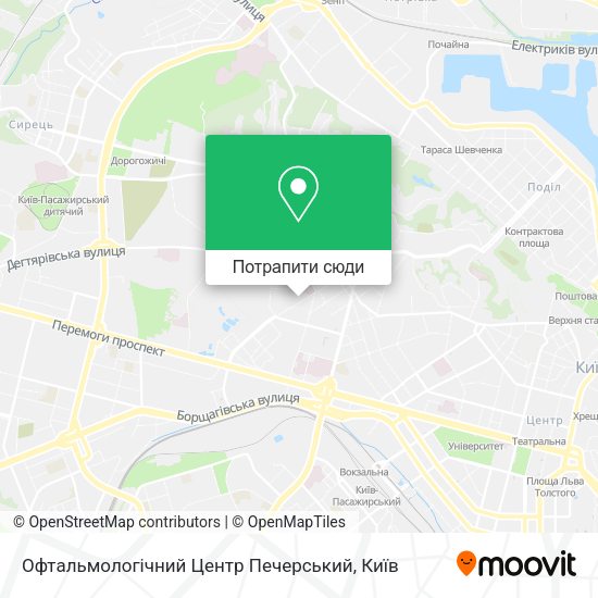 Карта Офтальмологічний Центр Печерський