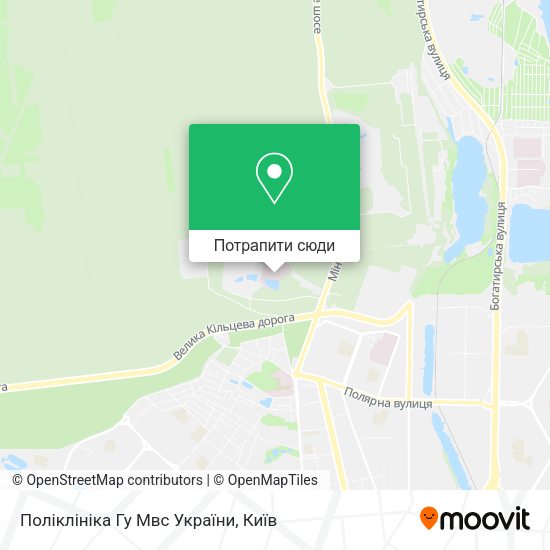 Карта Поліклініка Гу Мвс України
