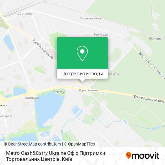 Карта Metro Cash&Carry Ukraine Офіс Підтримки Торговельних Центрів
